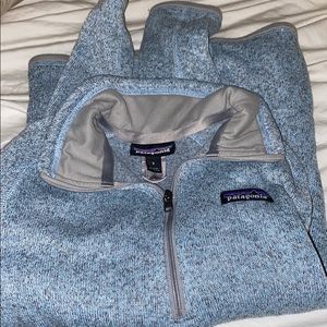 Patagonia better sweater three quarter blue zip